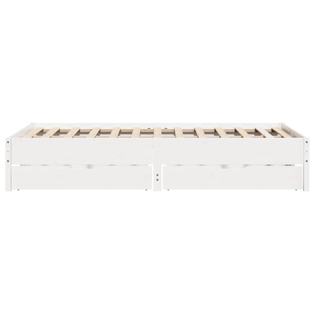 vidaXL Σκελετός Κρεβ. Χωρίς Στρώμα Λευκό 160x200 εκ Μασίφ Πεύκο