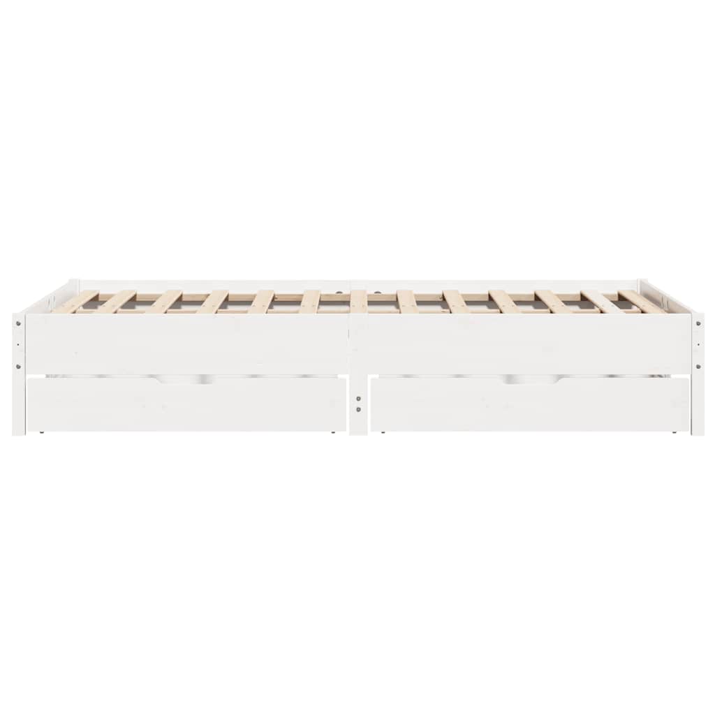 vidaXL Σκελετός Κρεβ. Χωρίς Στρώμα Λευκό 140x190 εκ Μασίφ Πεύκο
