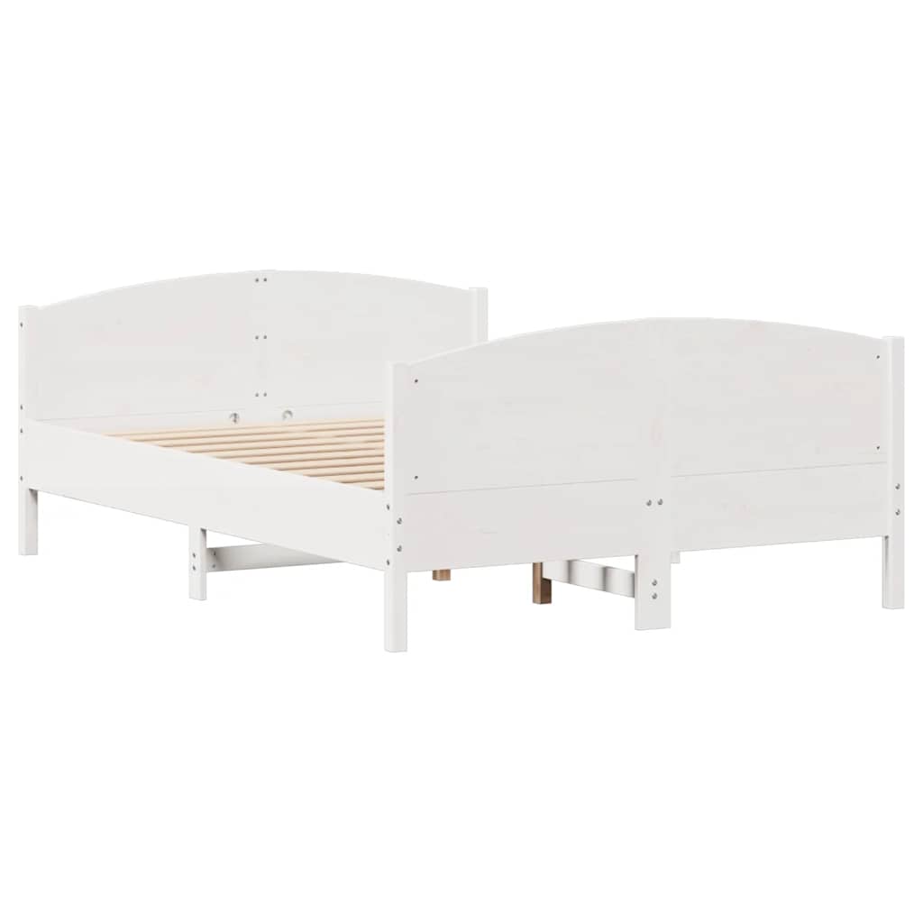vidaXL Σκελετός Κρεβ. Χωρίς Στρώμα Λευκό 140x190 εκ Μασίφ Πεύκο