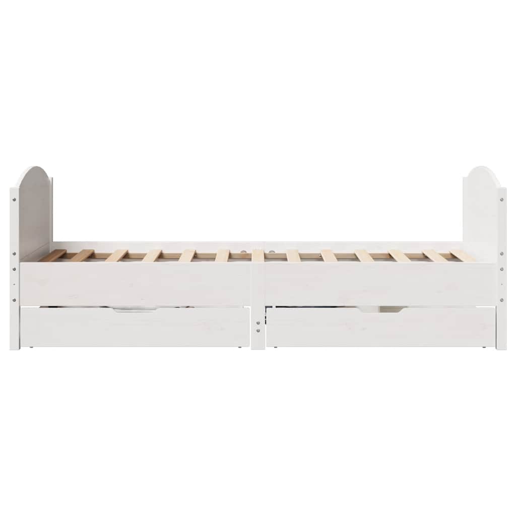 vidaXL Σκελετός Κρεβ. Χωρίς Στρώμα Λευκό 75x190 εκ Μασίφ Πεύκο