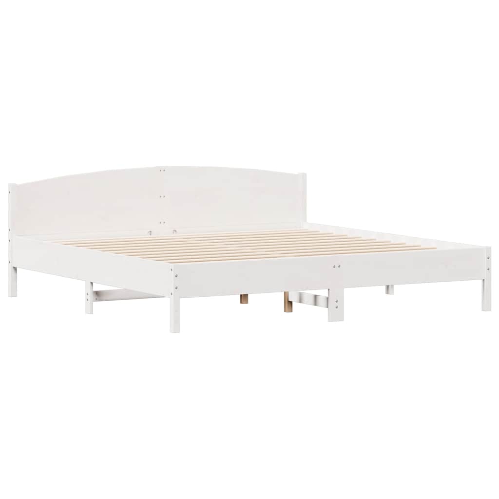 vidaXL Σκελετός Κρεβ. Χωρίς Στρώμα Λευκό 180x200 εκ Μασίφ Πεύκο