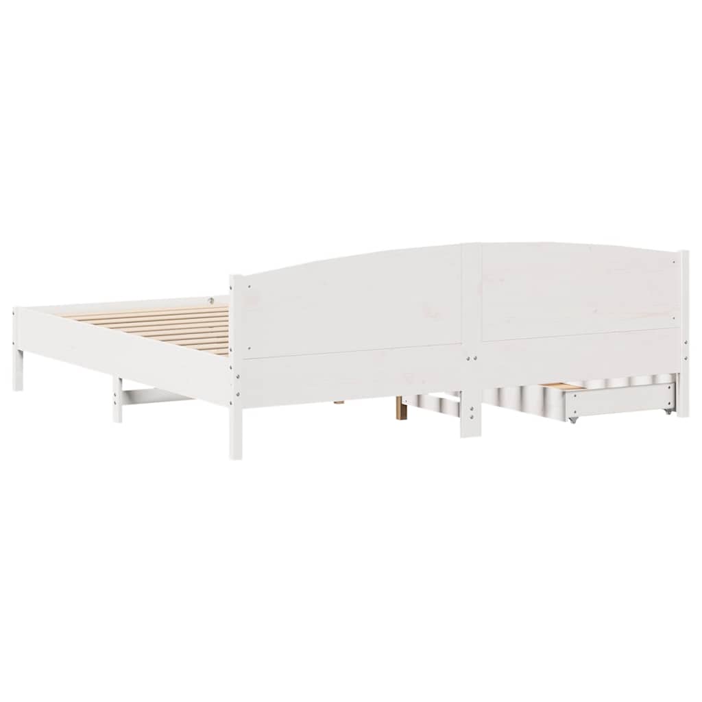 vidaXL Σκελετός Κρεβ. Χωρίς Στρώμα Λευκό 180x200 εκ Μασίφ Πεύκο
