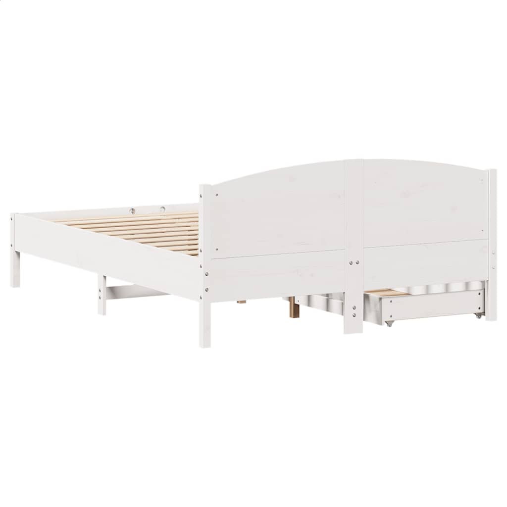 vidaXL Σκελετός Κρεβ. Χωρίς Στρώμα Λευκό 160x200 εκ Μασίφ Πεύκο