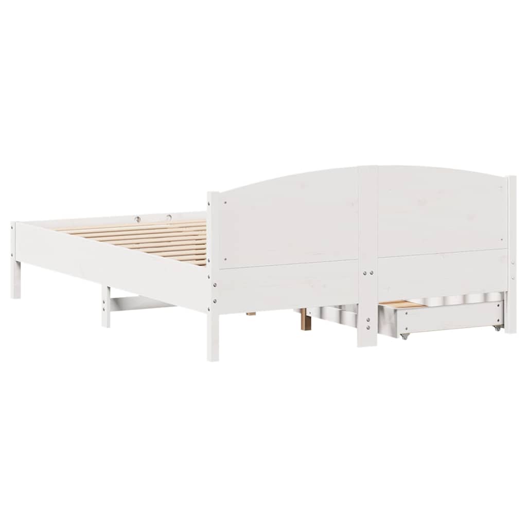 vidaXL Σκελετός Κρεβ. Χωρίς Στρώμα Λευκό 150x200 εκ Μασίφ Πεύκο