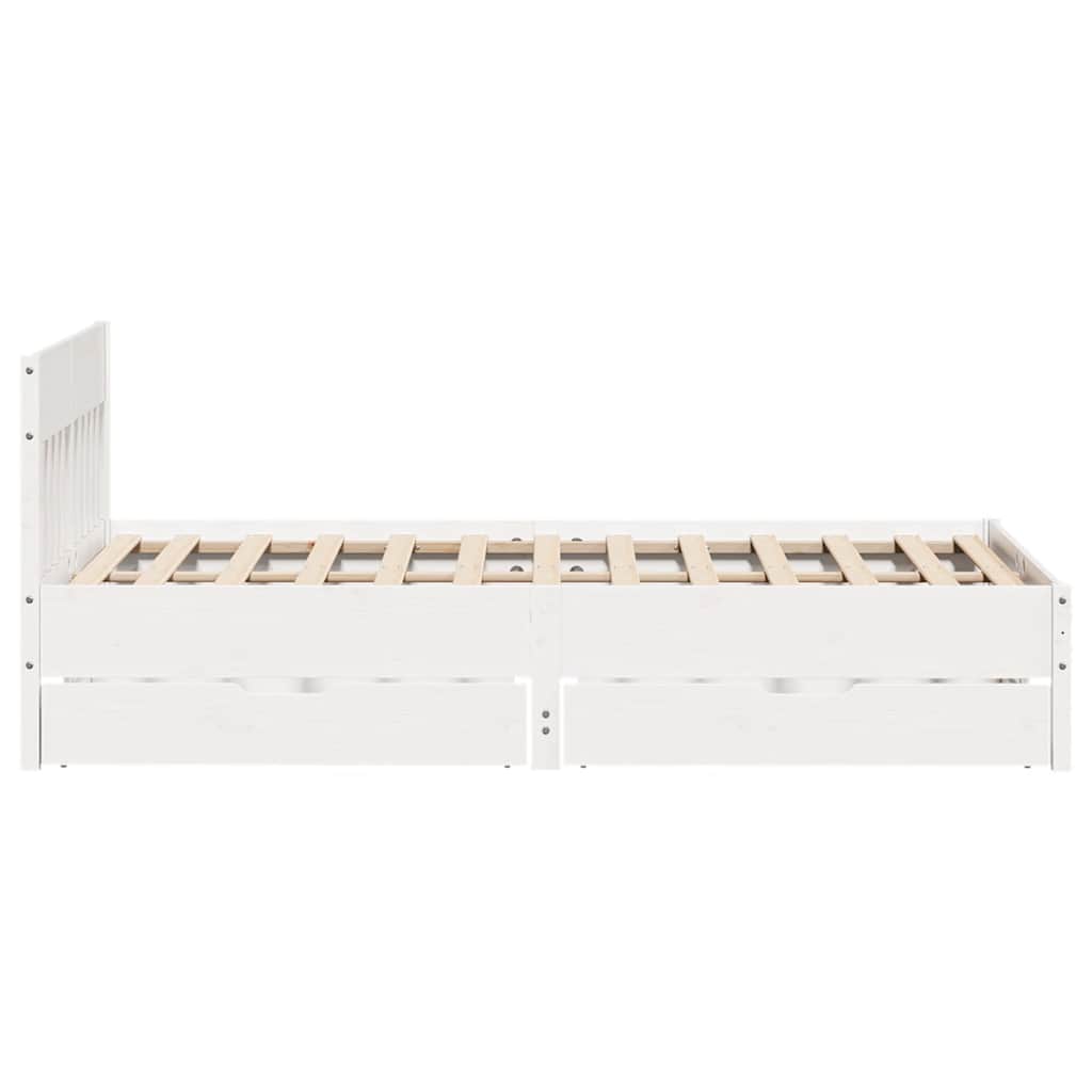 vidaXL Σκελετός Κρεβ. Χωρίς Στρώμα Λευκό 160x200 εκ Μασίφ Πεύκο