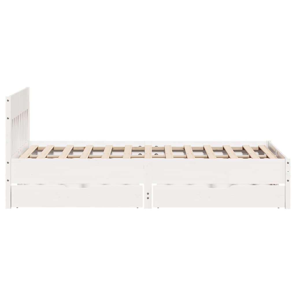 vidaXL Σκελετός Κρεβ. Χωρίς Στρώμα Λευκό 140x190 εκ Μασίφ Πεύκο