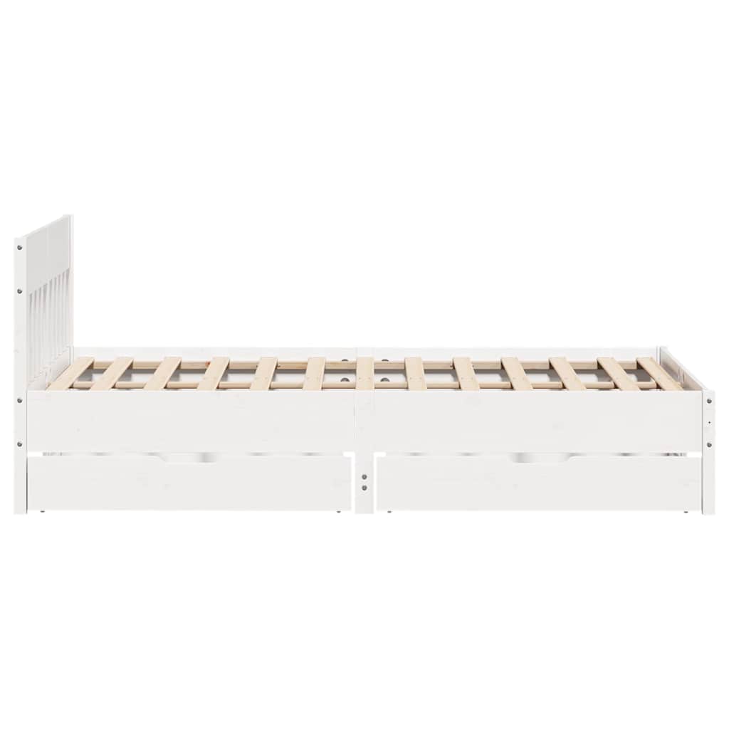 vidaXL Σκελετός Κρεβ. Χωρίς Στρώμα Λευκό 120x190 εκ Μασίφ Πεύκο