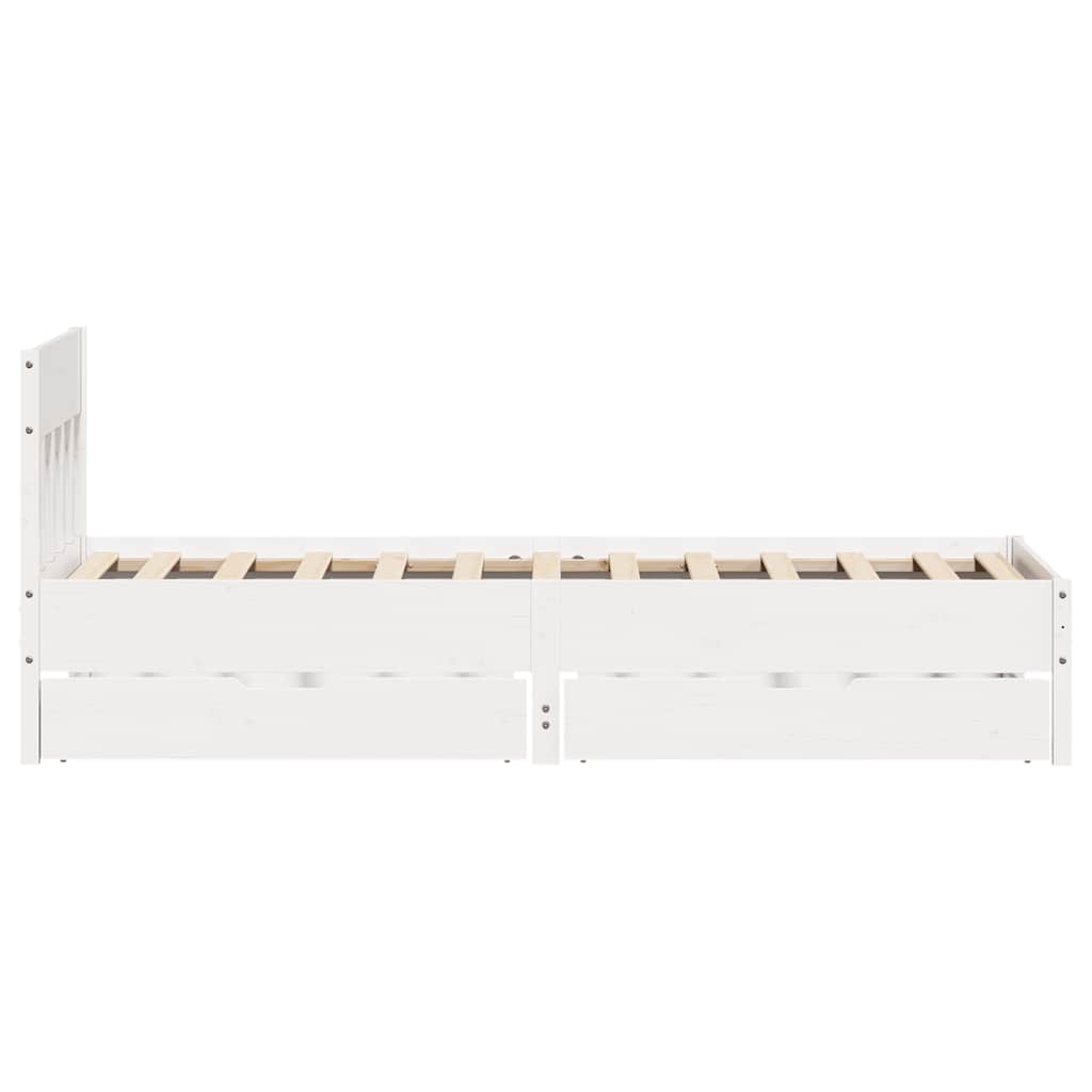 vidaXL Σκελετός Κρεβ. Χωρίς Στρώμα Λευκό 90x190 εκ Μασίφ Πεύκο