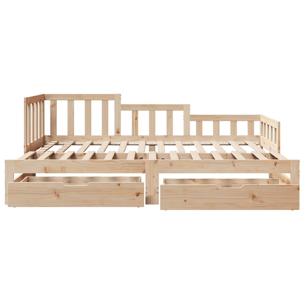 vidaXL Καναπές Κρεβάτι Συρόμενος Χωρίς Στρώμα 90x190 εκ. & Συρτάρια