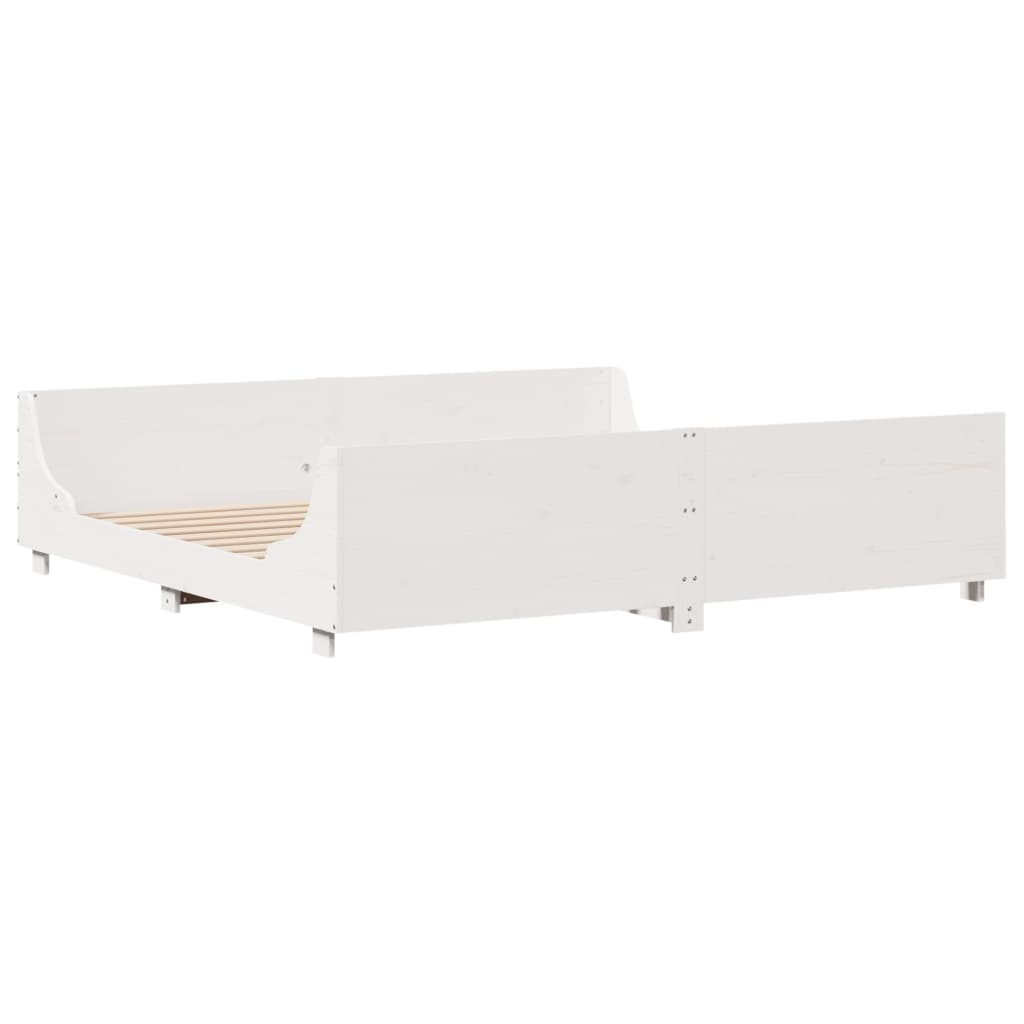 vidaXL Σκελετός Κρεβ. Χωρίς Στρώμα Λευκό 180x200 εκ Μασίφ Πεύκο