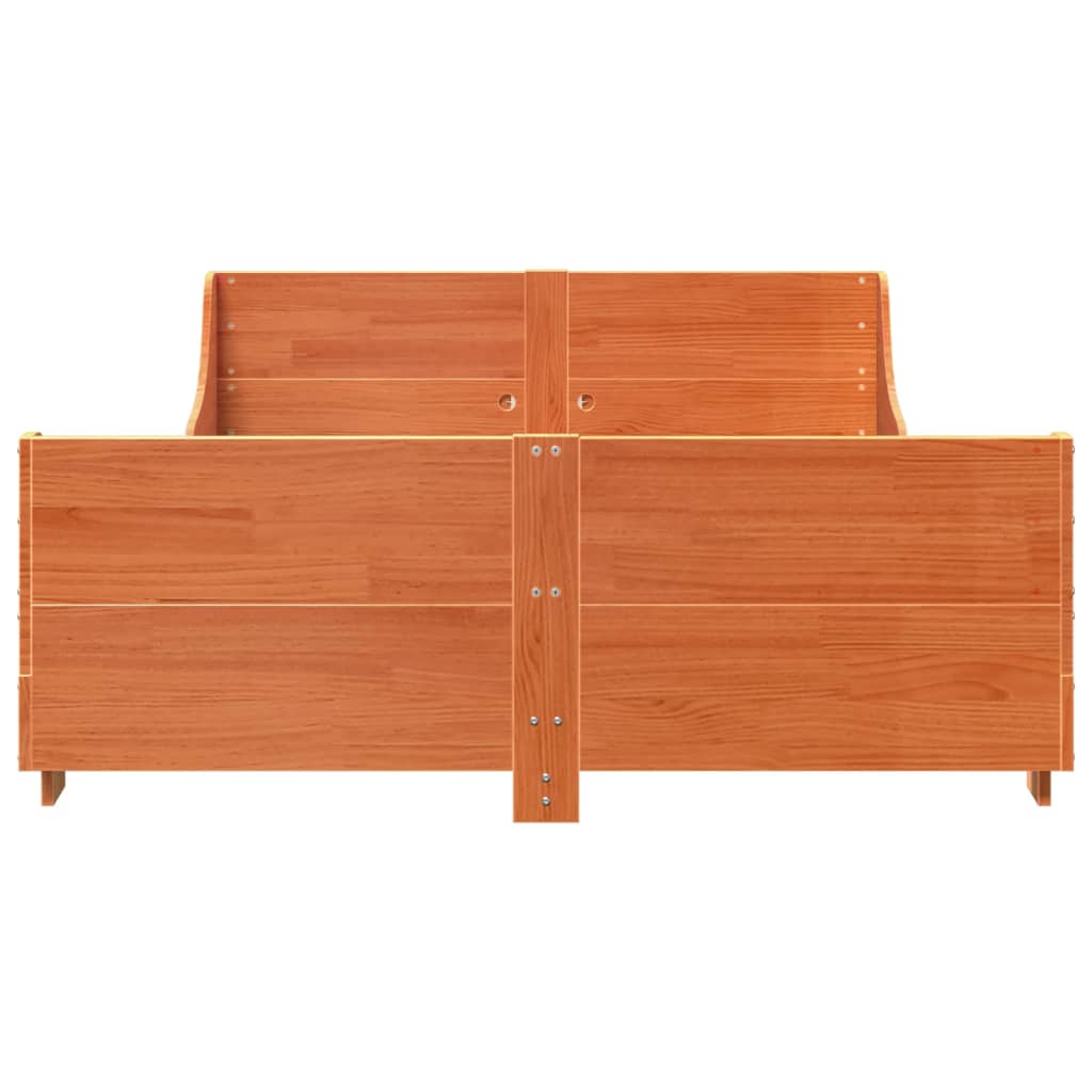 vidaXL Σκελετός Κρεβ. Χωρίς Στρώμα Καφέ Κεριού 150x200 εκ Μασίφ Πεύκο