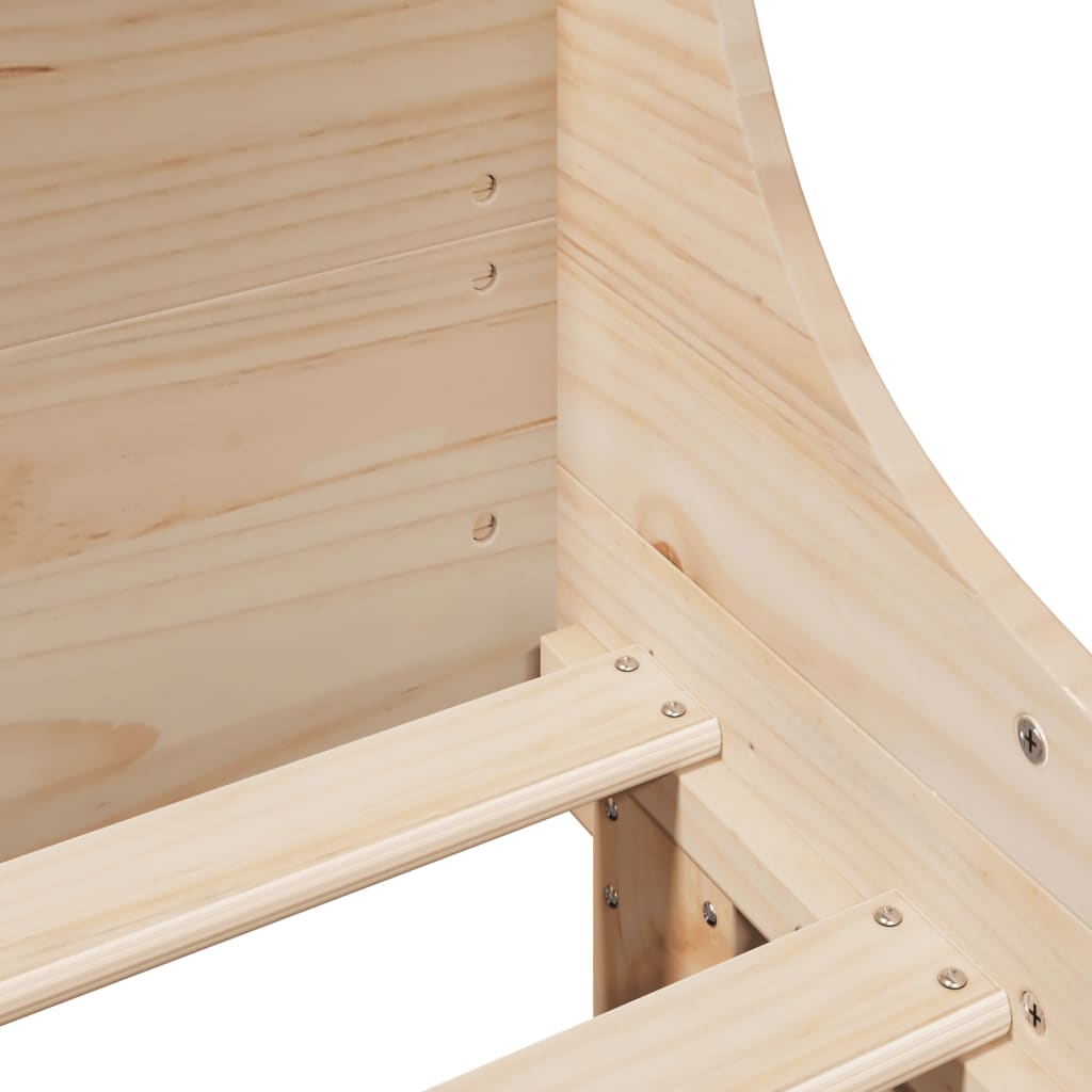 vidaXL Σκελετός Κρεβατιού Χωρίς Στρώμα 135x190 εκ Μασίφ Ξύλο Πεύκου
