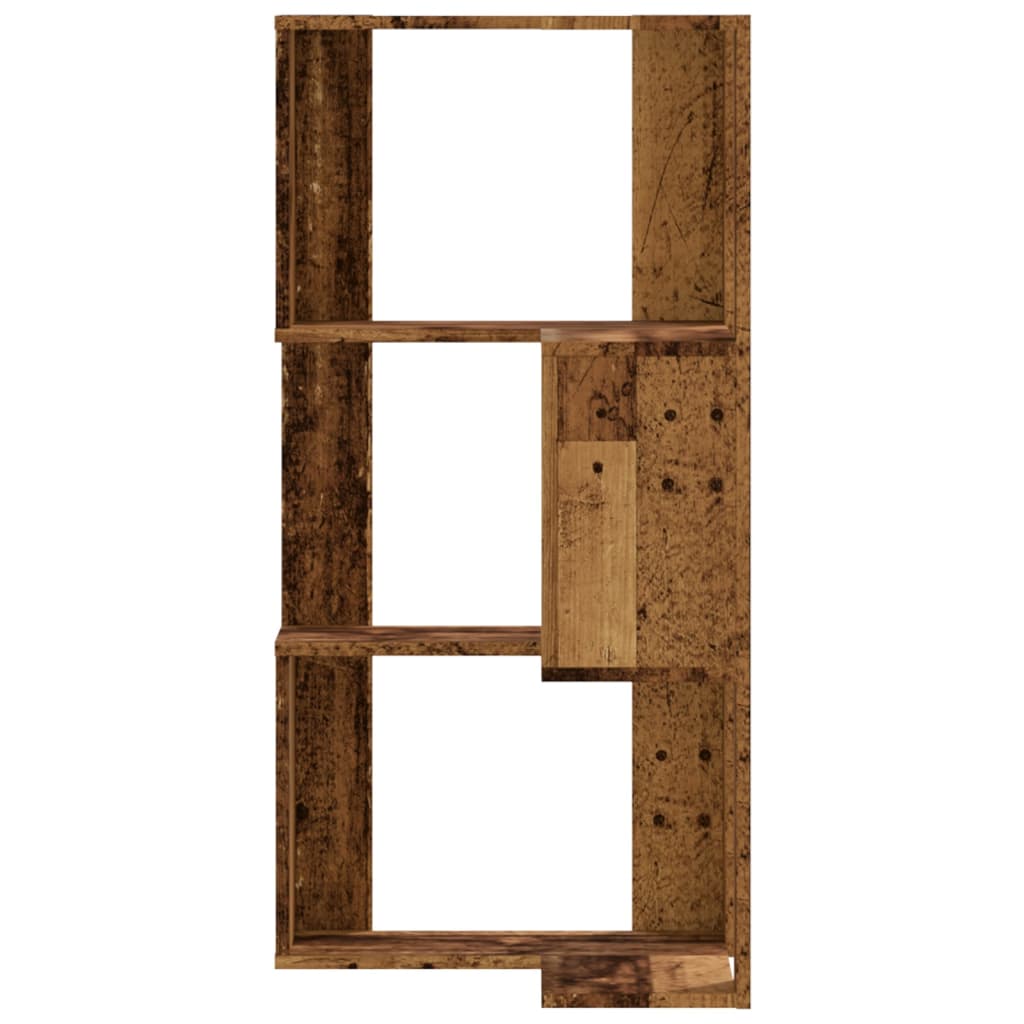 vidaXL Βιβλιοθήκη Γωνιακή 3Επ Όψη Παλαιού Ξύλου 50x50x102εκ Επεξ. Ξύλο