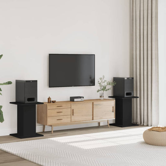 vidaXL Βάσεις Ηχείων 2 Τεμ. Μαύρες 30x30x60 εκ. Επεξ. Ξύλο