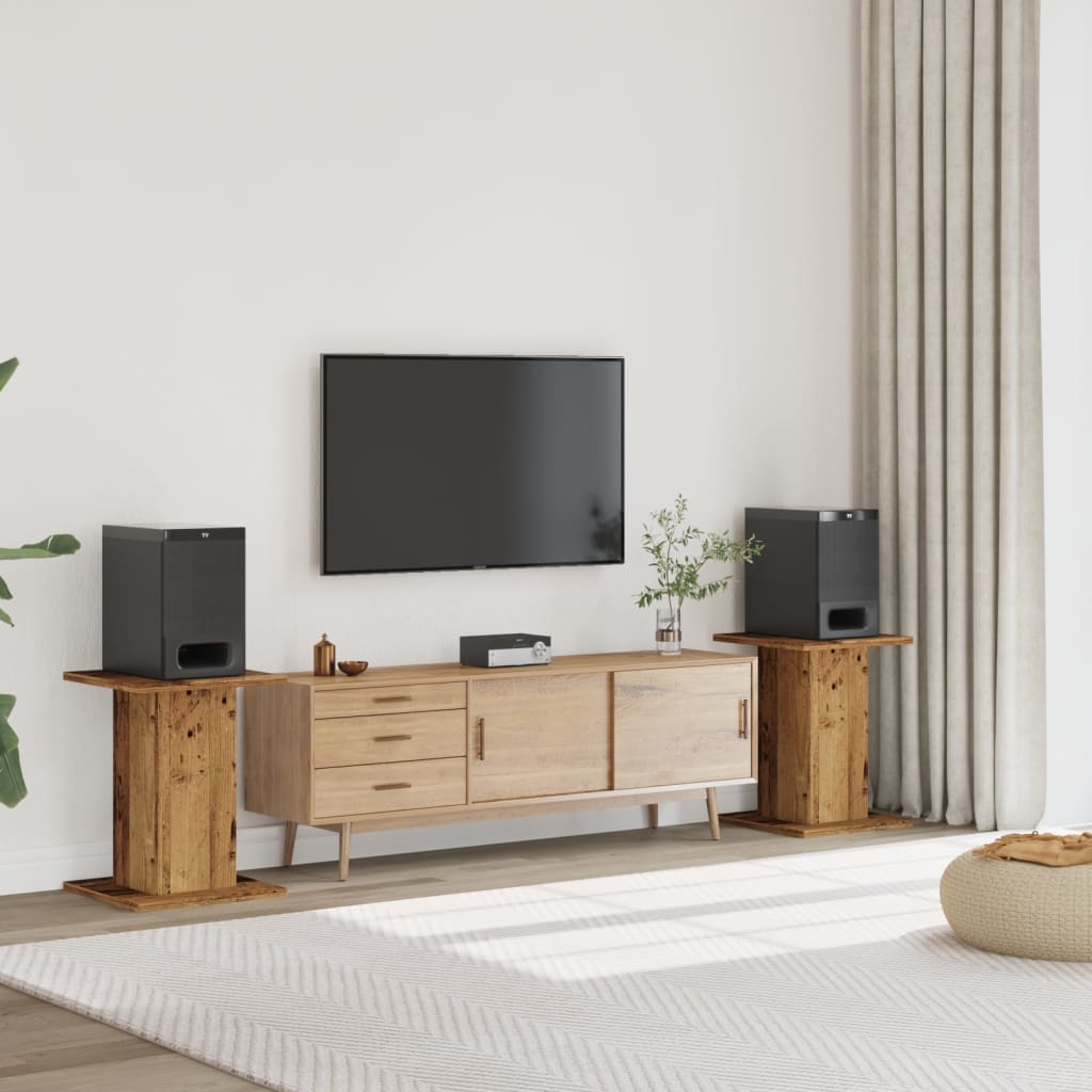vidaXL Βάσεις Ηχείων 2 τεμ. Όψη Παλαιού Ξύλου 30x30x60 εκ. Επεξ. Ξύλο