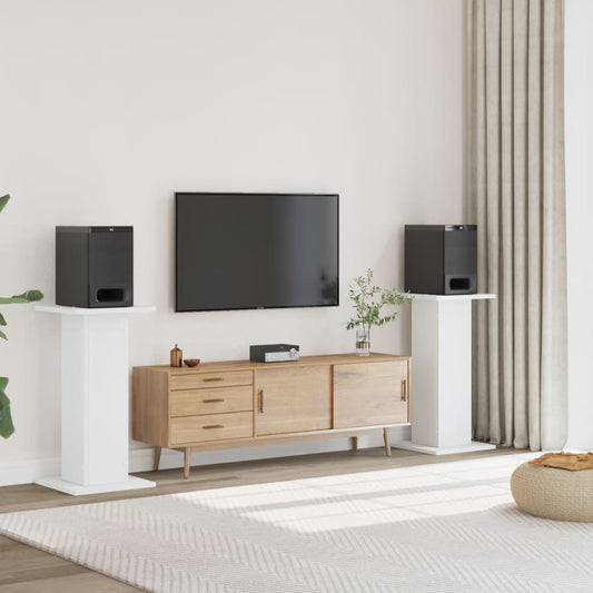 vidaXL Βάσεις Ηχείων 2 Τεμ. Λευκή 30x30x80 εκ. Επεξ. Ξύλο