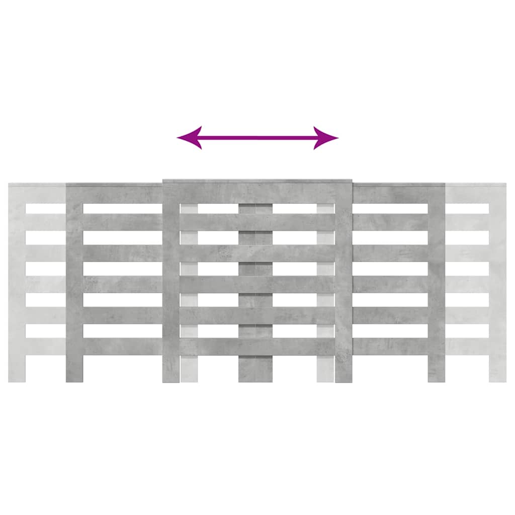 vidaXL Κάλυμμα Καλοριφέρ Γκρι Σκυροδέματος 205x21,5x83,5εκ. Επεξ. Ξύλο