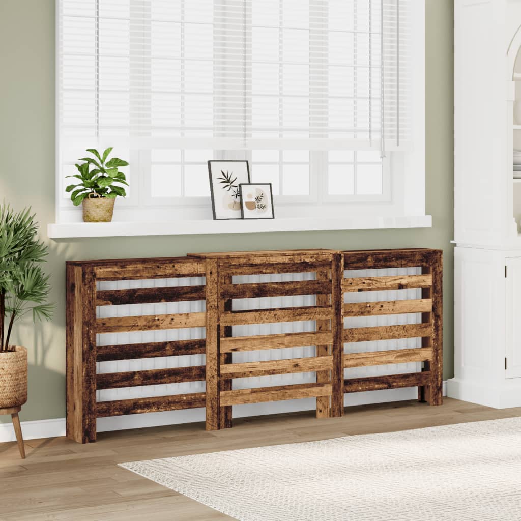 vidaXL Κάλυμμα Καλοριφέρ Όψη Παλαιού Ξύλου 205x21,5x83,5εκ. Επεξ. Ξύλο