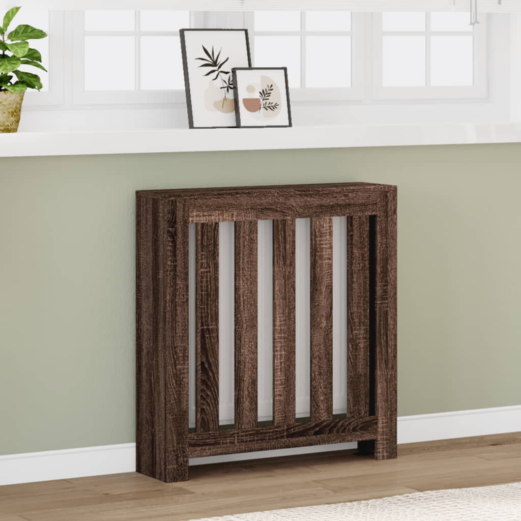 vidaXL Κάλυμμα Καλοριφέρ Καφέ Δρυς 78x20x82 εκ. Επεξεργασμένο Ξύλο