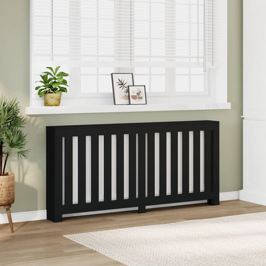vidaXL Κάλυμμα Καλοριφέρ Μαύρο 175x20x82 εκ. από Επεξεργασμένο Ξύλο