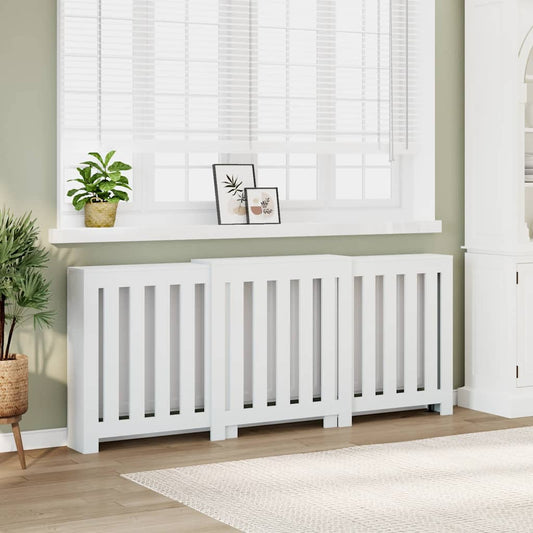vidaXL Κάλυμμα Καλοριφέρ Λευκό 205x21,5x83,5εκ. από Επεξεργασμένο Ξύλο