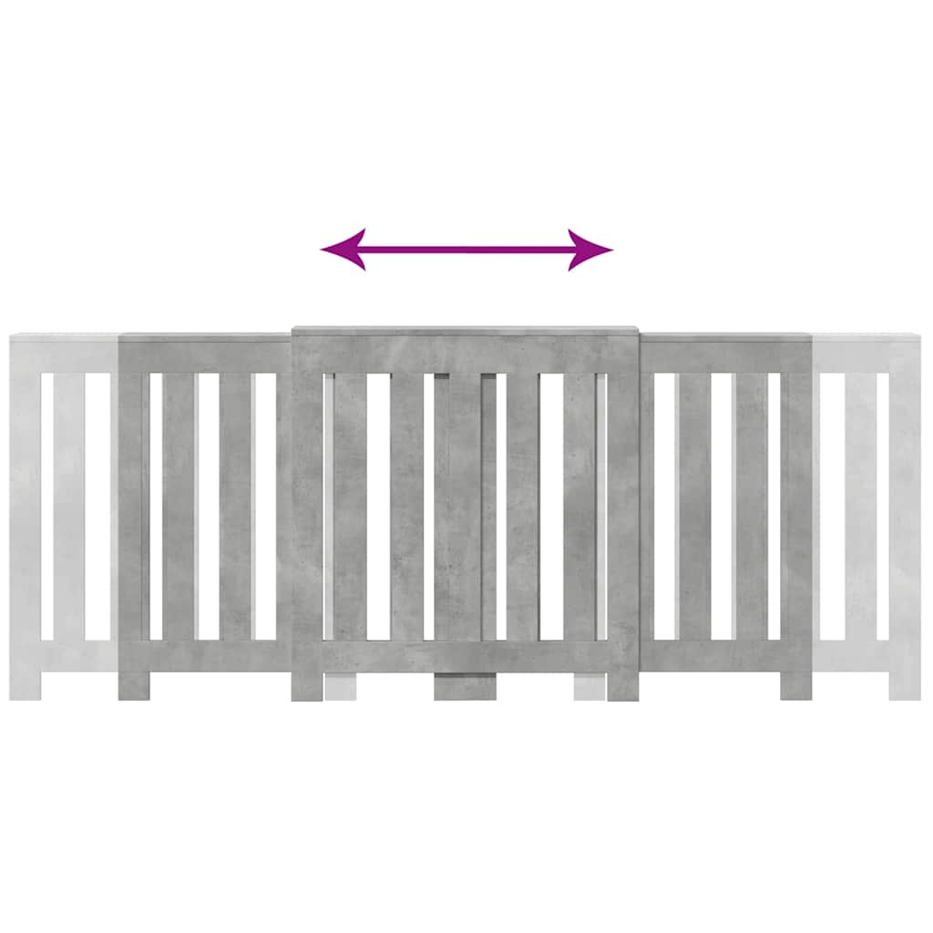 vidaXL Κάλυμμα Καλοριφέρ Γκρι Σκυροδέματος 205x21,5x83,5εκ. Επεξ. Ξύλο