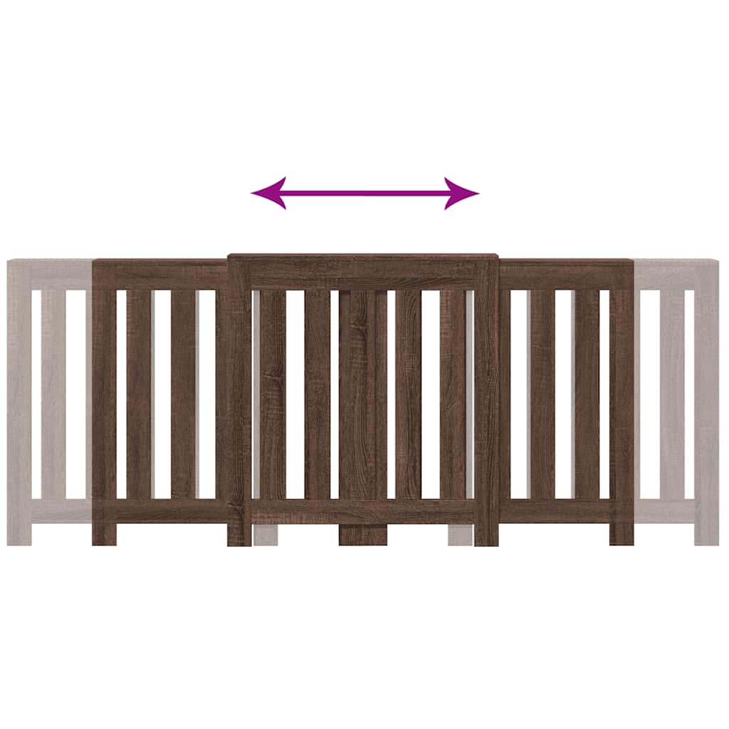 vidaXL Κάλυμμα Καλοριφέρ Καφέ Δρυς 205x21,5x83,5εκ. Επεξεργασμένο Ξύλο