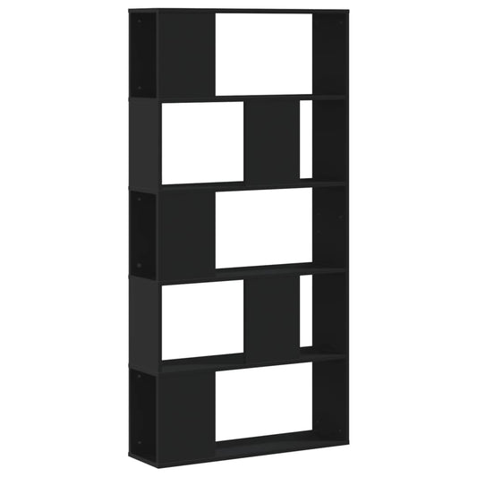 vidaXL Βιβλιοθήκη 5 Επιπέδων Μαύρη 80,5x23,5x162,5 εκ. Επεξεργ. Ξύλο