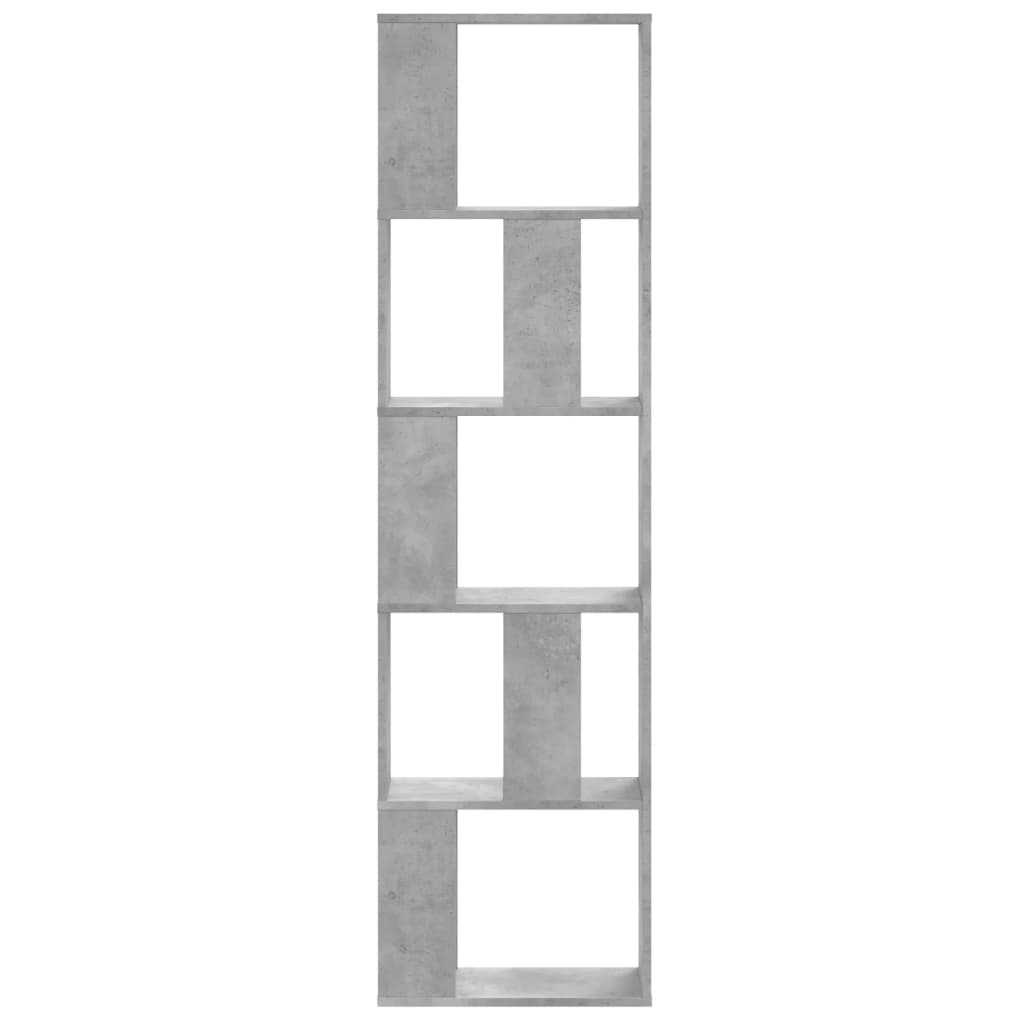 vidaXL Βιβλιοθήκη 5 Επιπέδων Γκρι Σκυροδέματος 45 x 23,5 x 162,5 εκ.