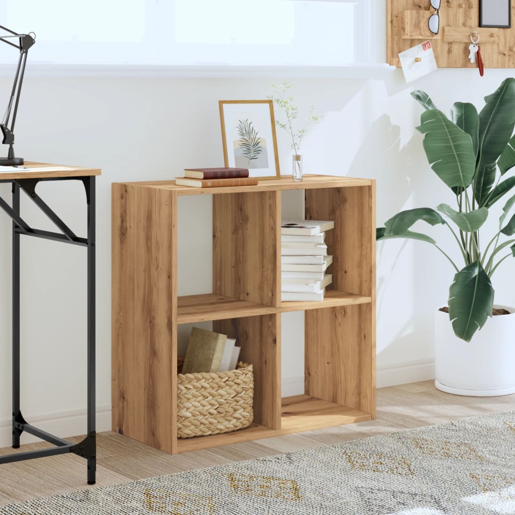 vidaXL Βιβλιοθήκη Αρτισιανή Δρυς 68,5x32x68,5 εκ. Επεξεργασμένο Ξύλο