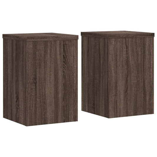 vidaXL Βάσεις Φυτών 2 Τεμ. Καφέ Δρυς 25x25x35 εκ. Επεξεργασμένο Ξύλο