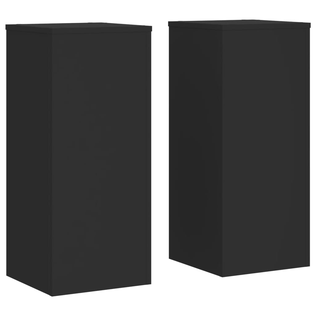 vidaXL Βάσεις Φυτών 2 τεμ. Μαύρες 30x30x70 εκ. από Επεξεργασμένο Ξύλο