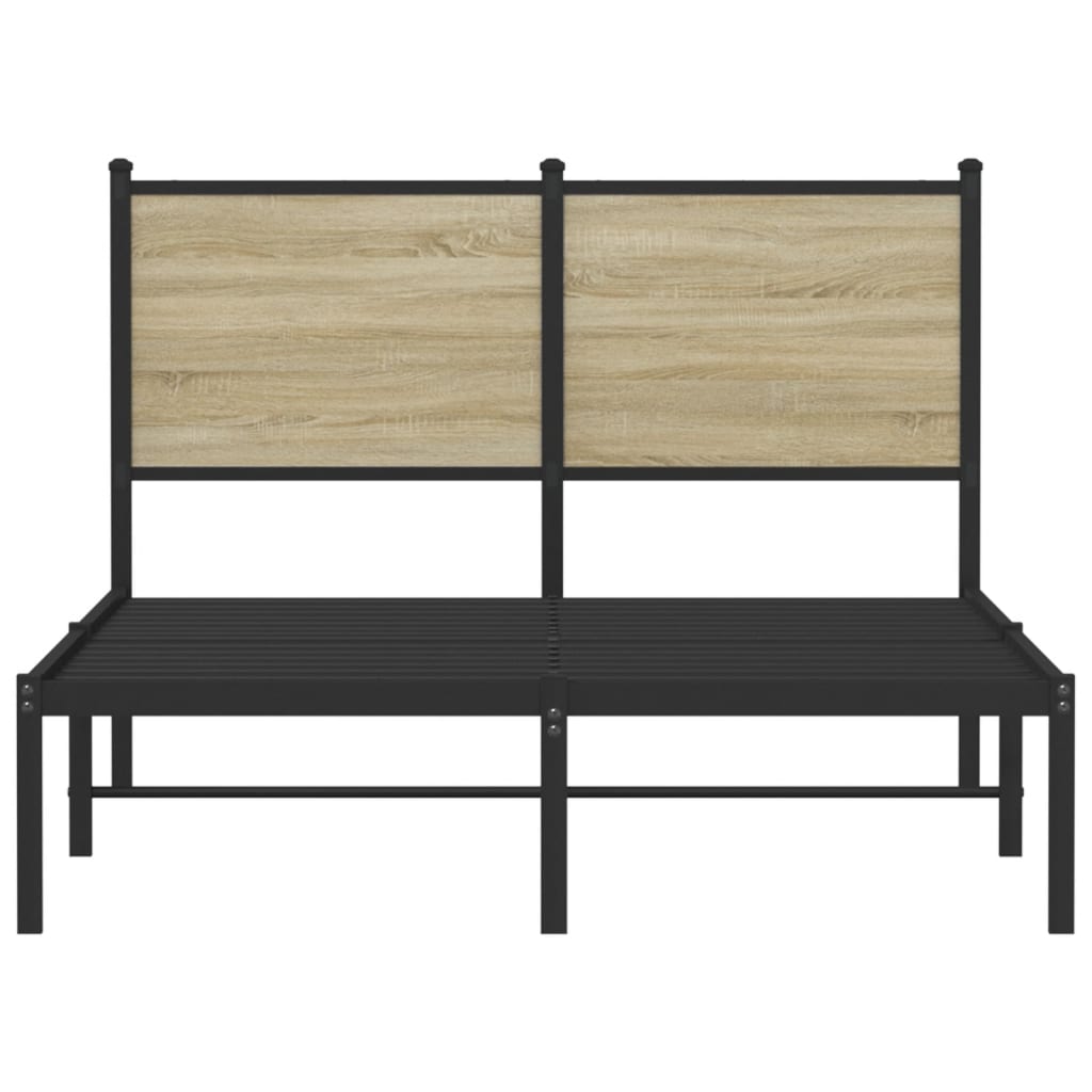 vidaXL Σκελετός Κρεβ. Χωρίς Στρώμα Sonoma Δρυς 120x200 εκ. Μεταλλικό