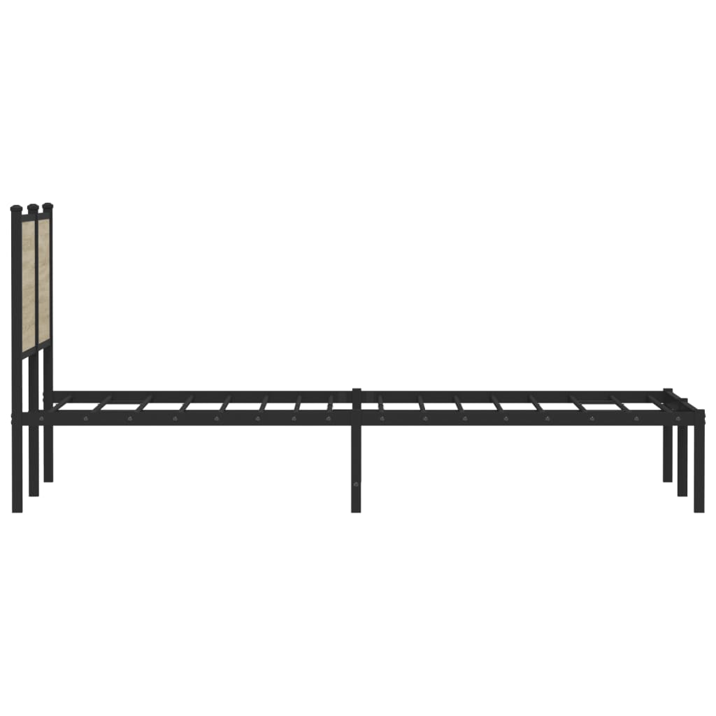 vidaXL Σκελετός Κρεβ. Χωρίς Στρώμα Sonoma Δρυς 120x200 εκ. Μεταλλικό