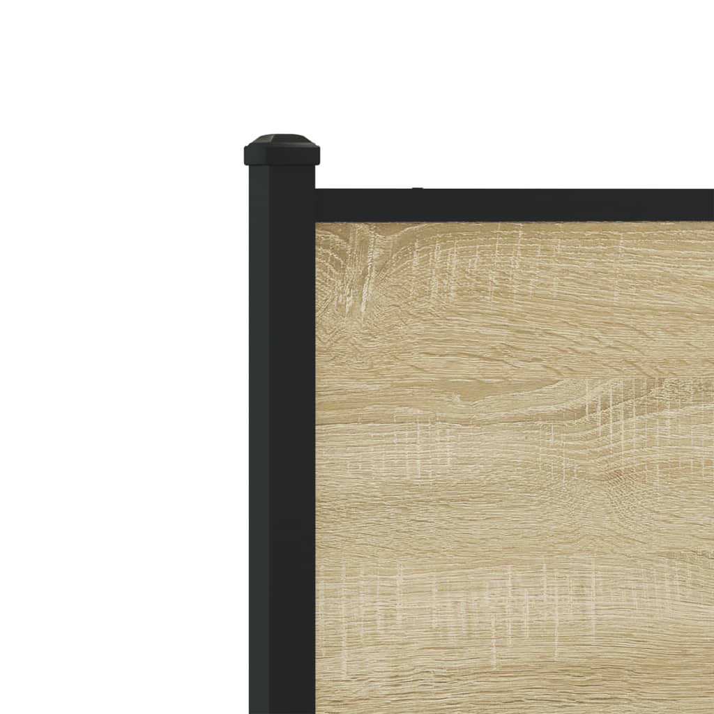 vidaXL Σκελετός Κρεβ. Χωρίς Στρώμα Sonoma Δρυς 140x200 εκ. Μεταλλικό