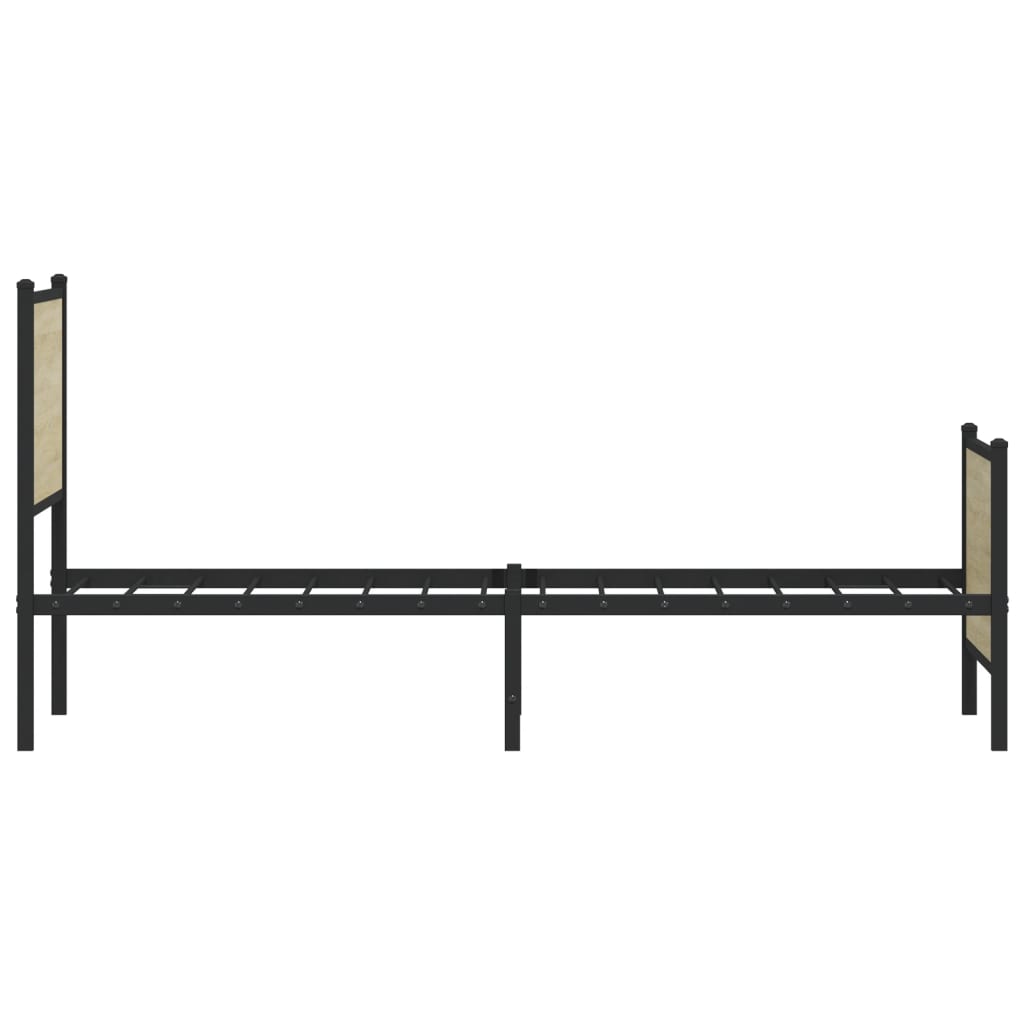 vidaXL Σκελετός Κρεβ. Χωρίς Στρώμα Sonoma Δρυς 75x190 εκ. Μεταλλικό