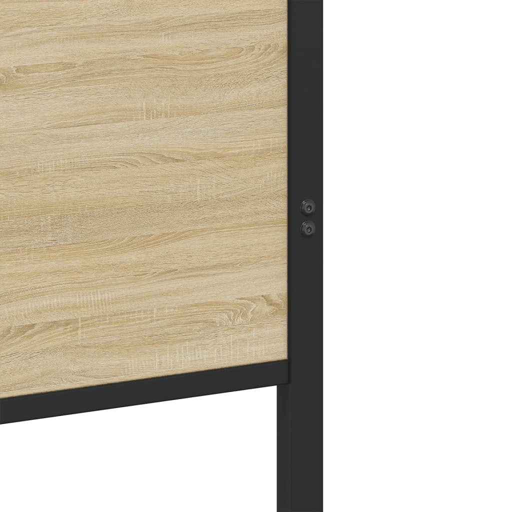 vidaXL Σκελετός Κρεβ. Χωρίς Στρώμα Sonoma Δρυς 90x200 εκ. Μεταλλικό