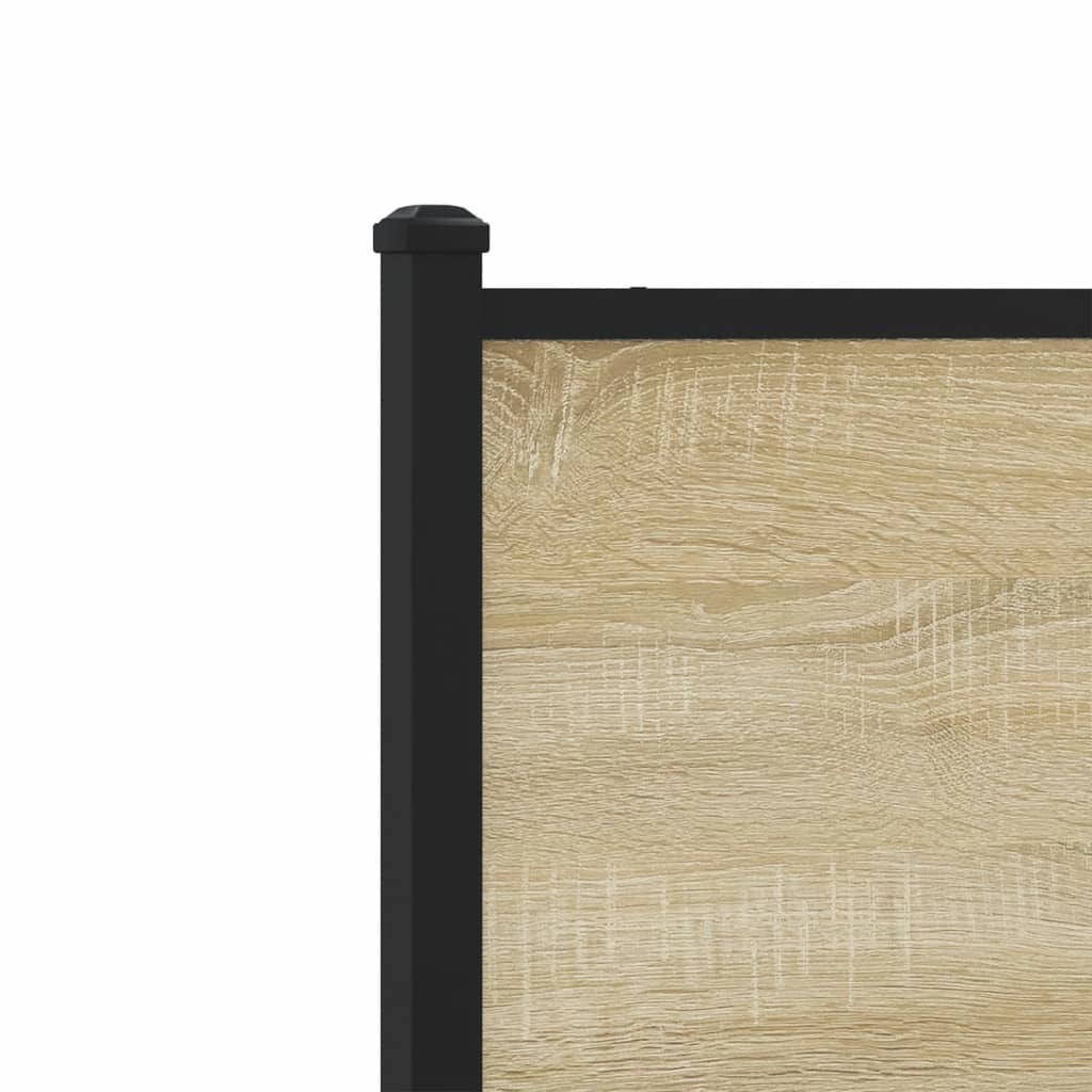 vidaXL Σκελετός Κρεβ. Χωρίς Στρώμα Sonoma Δρυς 90x200 εκ. Μεταλλικό