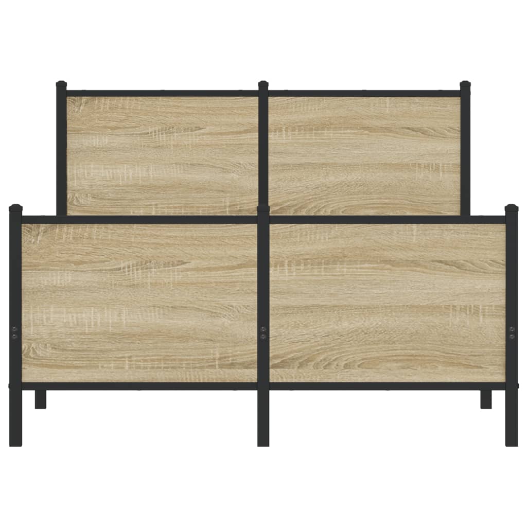 vidaXL Σκελετός Κρεβ. Χωρίς Στρώμα Sonoma Δρυς 120x200 εκ. Μεταλλικό