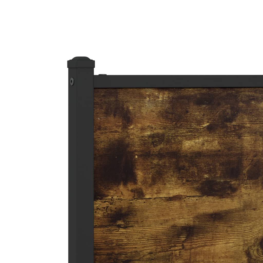 vidaXL Σκελετός Κρεβ. Χωρίς Στρώμα Καπνιστή Δρυς 90x200 εκ. Μεταλλικό