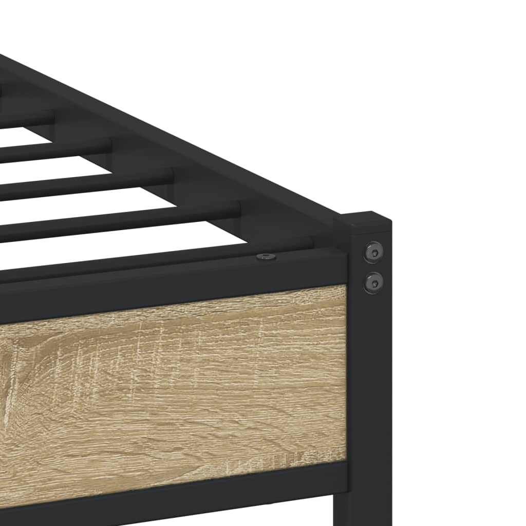 vidaXL Σκελετός Κρεβ. Χωρίς Στρώμα Sonoma Δρυς 90x190 εκ. Μεταλλικό