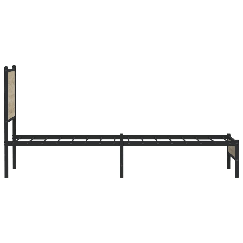 vidaXL Σκελετός Κρεβ. Χωρίς Στρώμα Sonoma Δρυς 90x200 εκ. Μεταλλικό