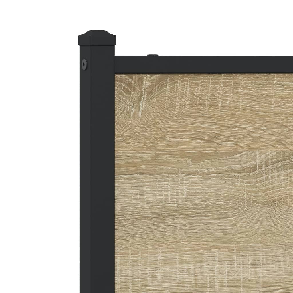 vidaXL Σκελετός Κρεβ. Χωρίς Στρώμα Sonoma Δρυς 140x190 εκ. Μεταλλικό