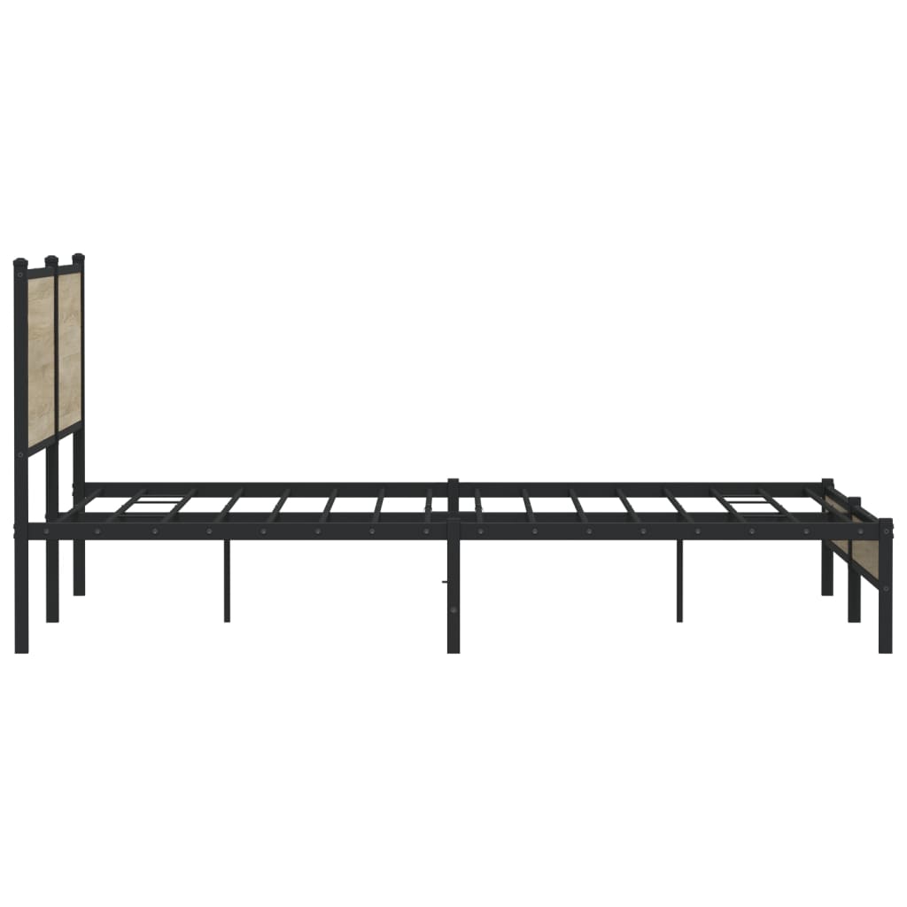 vidaXL Σκελετός Κρεβ. Χωρίς Στρώμα Sonoma Δρυς 160x200 εκ. Μεταλλικό