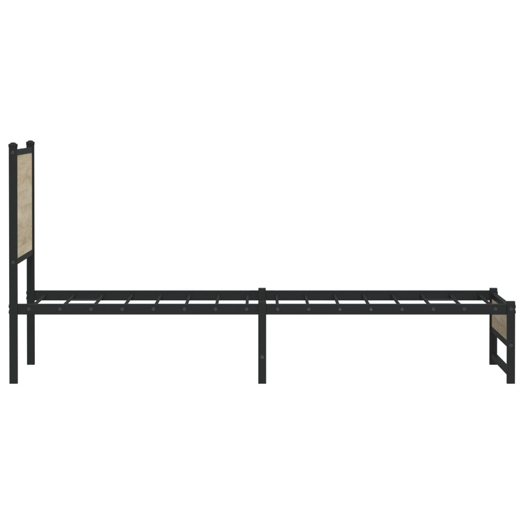 vidaXL Σκελετός Κρεβ. Χωρίς Στρώμα Sonoma Δρυς 90x190 εκ. Μεταλλικό