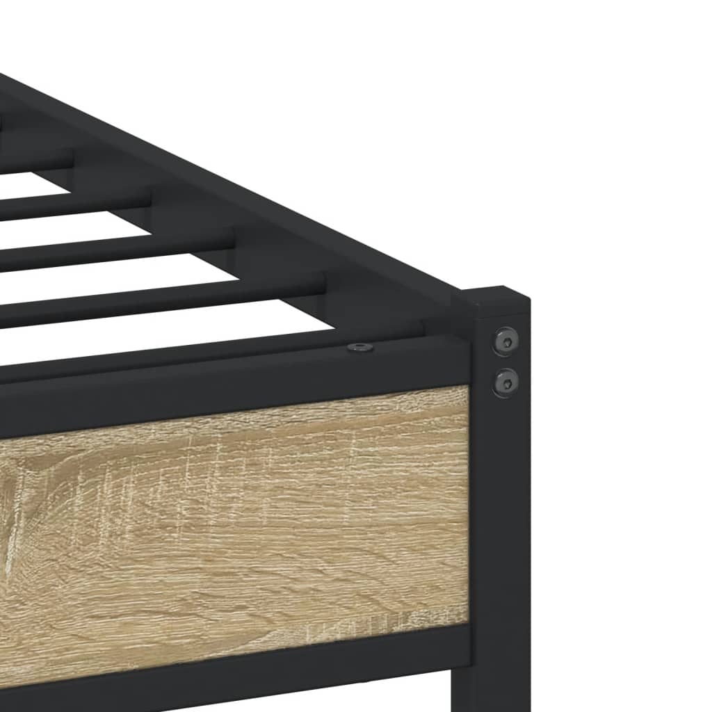vidaXL Σκελετός Κρεβ. Χωρίς Στρώμα Sonoma Δρυς 120x190 εκ. Μεταλλικό