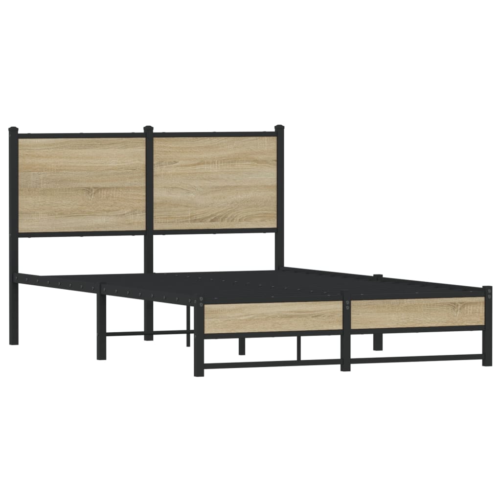 vidaXL Σκελετός Κρεβ. Χωρίς Στρώμα Sonoma Δρυς 120x200 εκ. Μεταλλικό