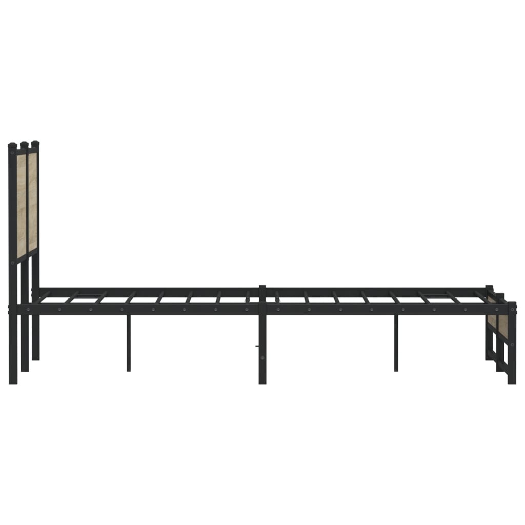 vidaXL Σκελετός Κρεβ. Χωρίς Στρώμα Sonoma Δρυς 120x200 εκ. Μεταλλικό