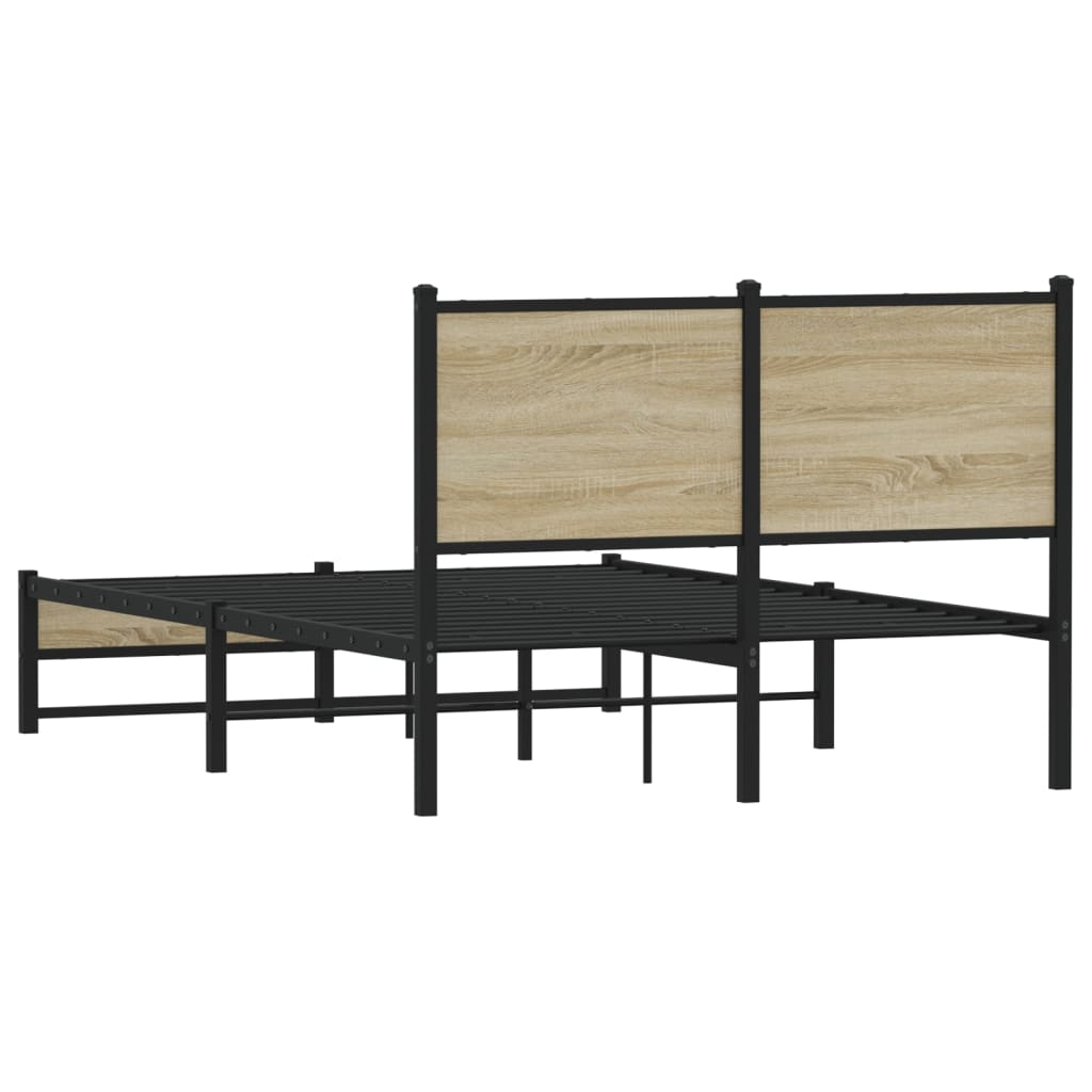 vidaXL Σκελετός Κρεβ. Χωρίς Στρώμα Sonoma Δρυς 120x200 εκ. Μεταλλικό