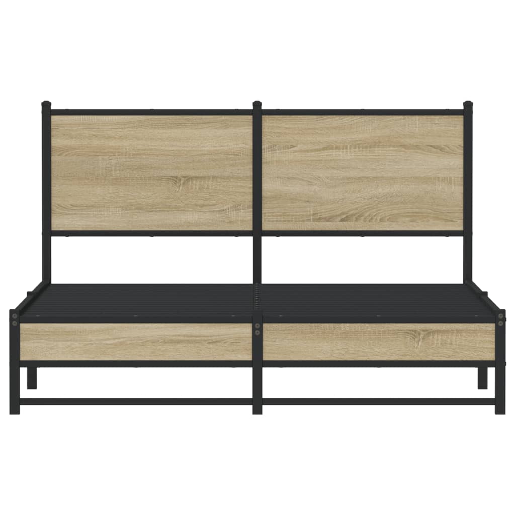 vidaXL Σκελετός Κρεβ. Χωρίς Στρώμα Sonoma Δρυς 140x200 εκ. Μεταλλικό